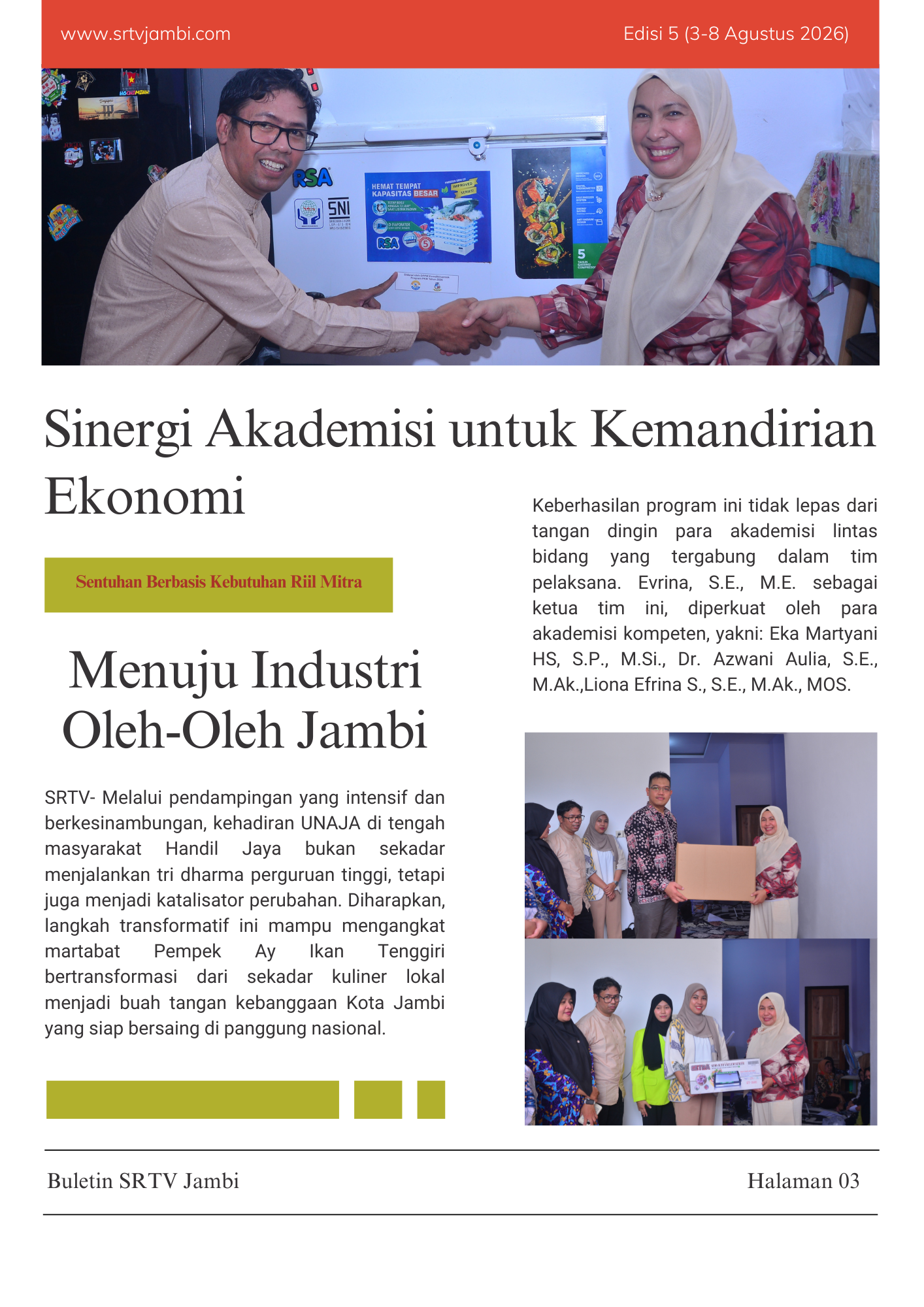 Sinergi Akademisi untuk Kemandirian Ekonomi: Menuju Industri Oleh-Oleh Jambi
